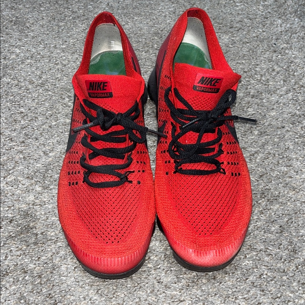Nike Red and Black Flyknit Shoes